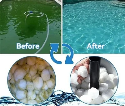 Blalen tal-filtri tal-pool 700g Trattament tal-ilma Blalen tal-filtri tal-poliester li jistgħu jerġgħu jintużaw Rinovabbli Eco Friendly