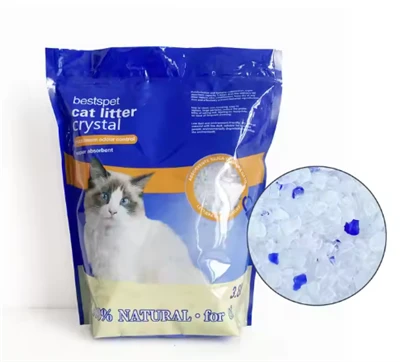 Assorbiment mingħajr trab Mgħaġġel 1.8 kg Fabbrika Provvista Diretta Bejgħ bl-ingrossa Ta 'kwalità għolja Ramel tas-silika Tindif Blue Crystal Silika Mifrex tal-qtates